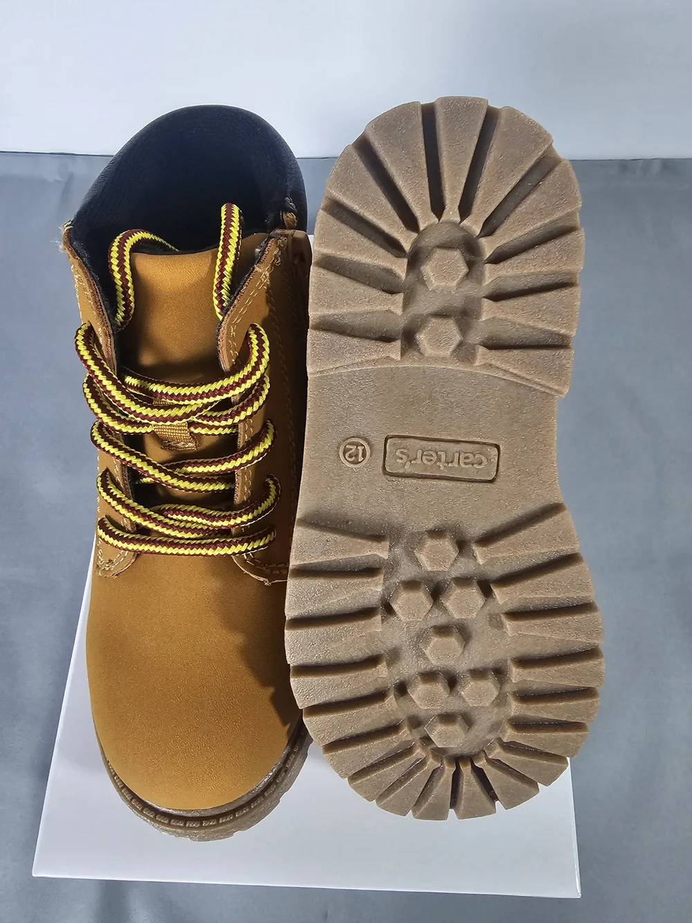 NEW Carter's Toddler Boys Tan Lace-Up Work/Classic Hiking Style Boots Size 12